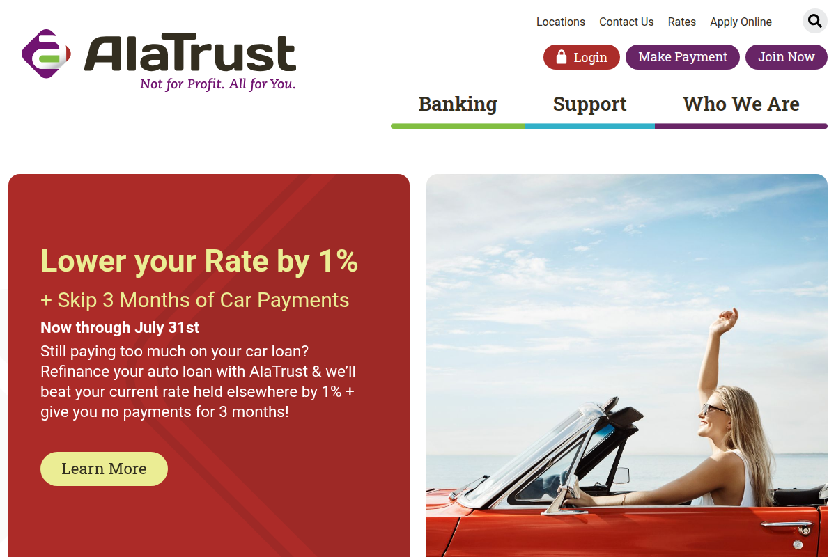 ALATRUST CREDIT UNION website snapshot