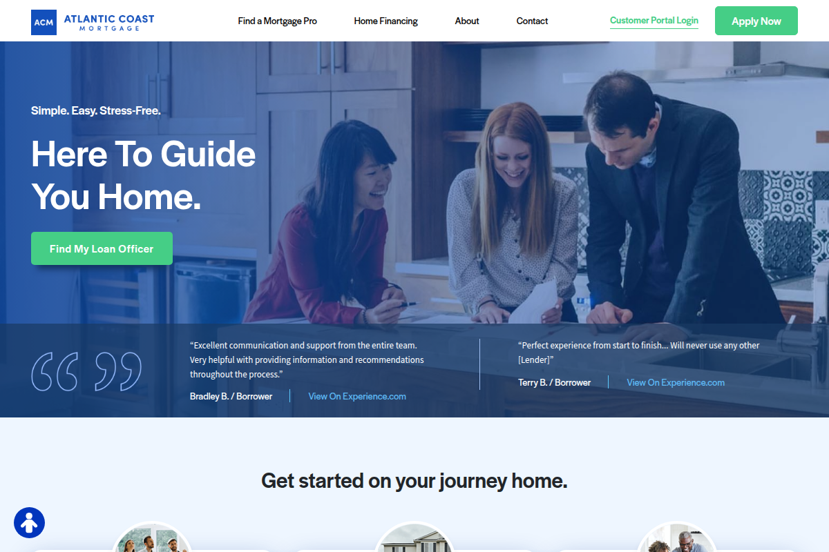 ATLANTIC COAST MORTGAGE LLC website snapshot