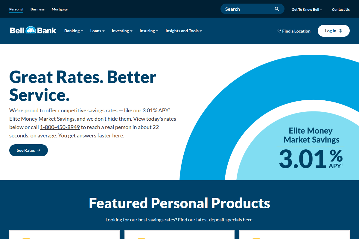 BELL BANK website snapshot