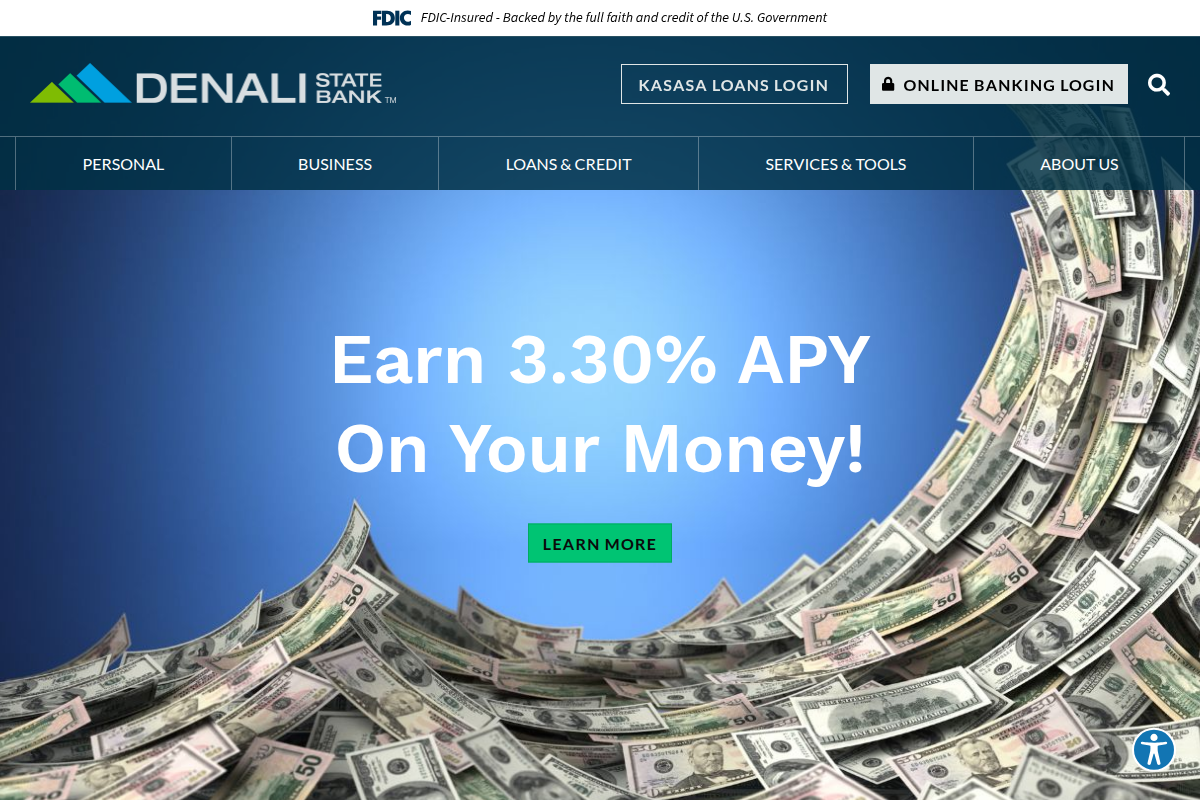 DENALI STATE BANK website snapshot