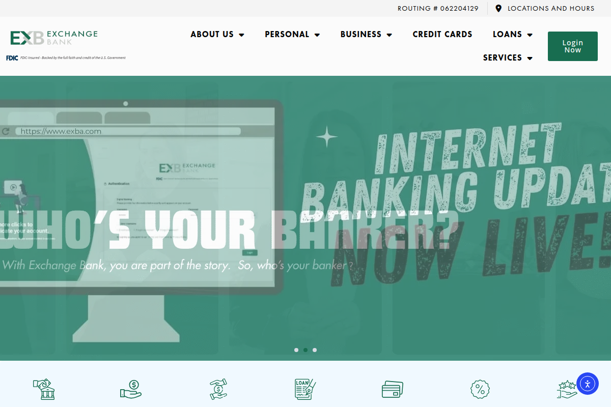 EXCHANGE BANK OF ALABAMA website snapshot