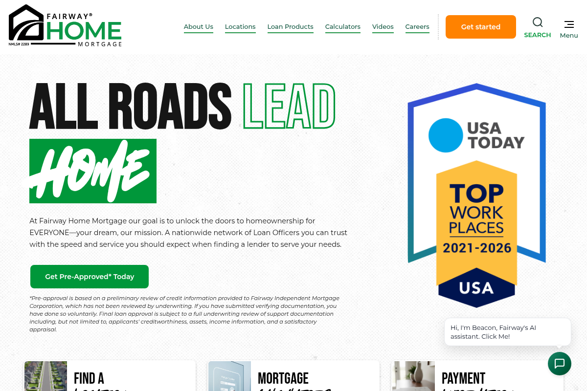 FAIRWAY INDEPENDENT MORTGAGE CORPORATION website snapshot