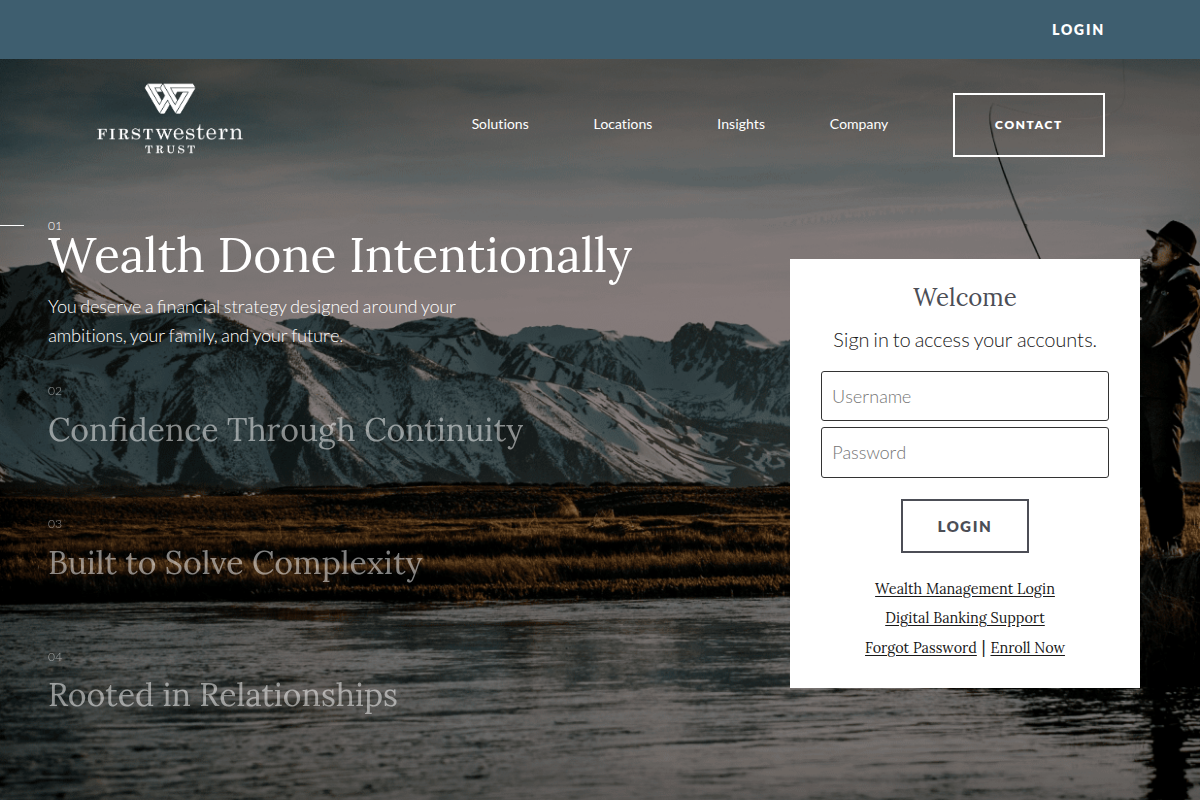 FIRST WESTERN TRUST BANK website snapshot