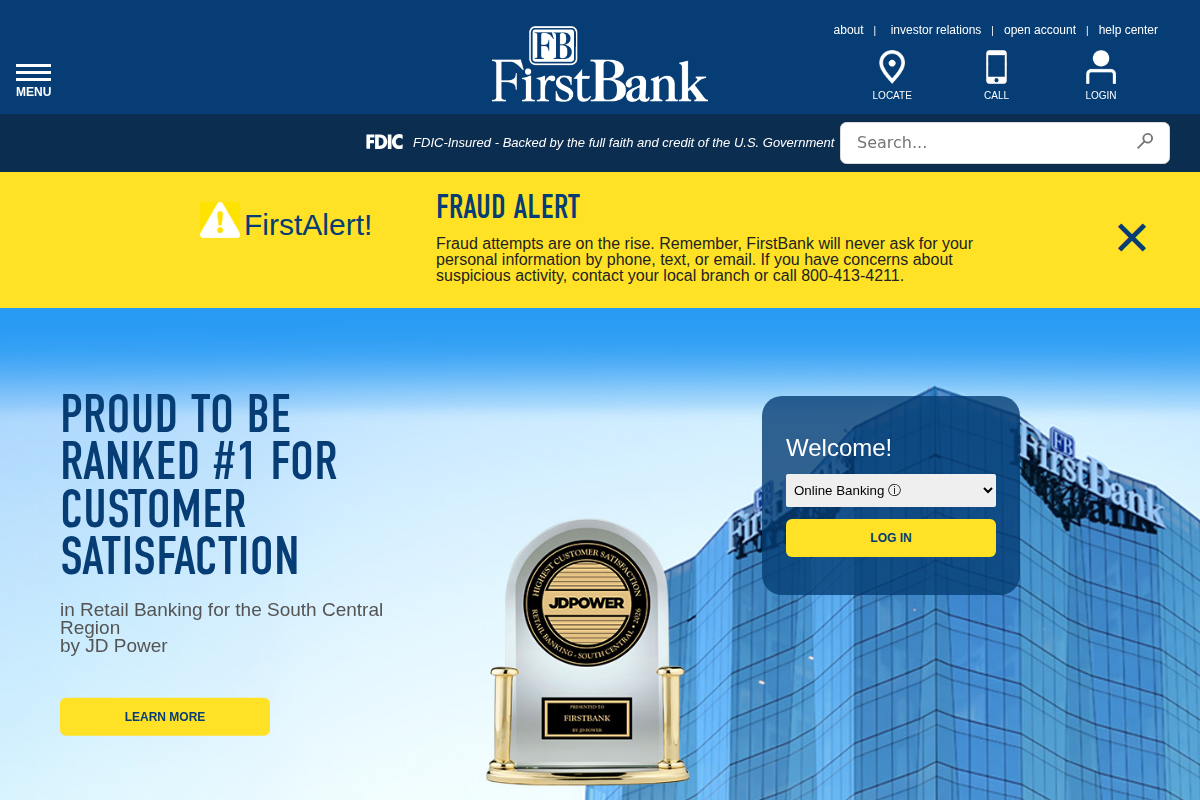 FIRSTBANK website snapshot