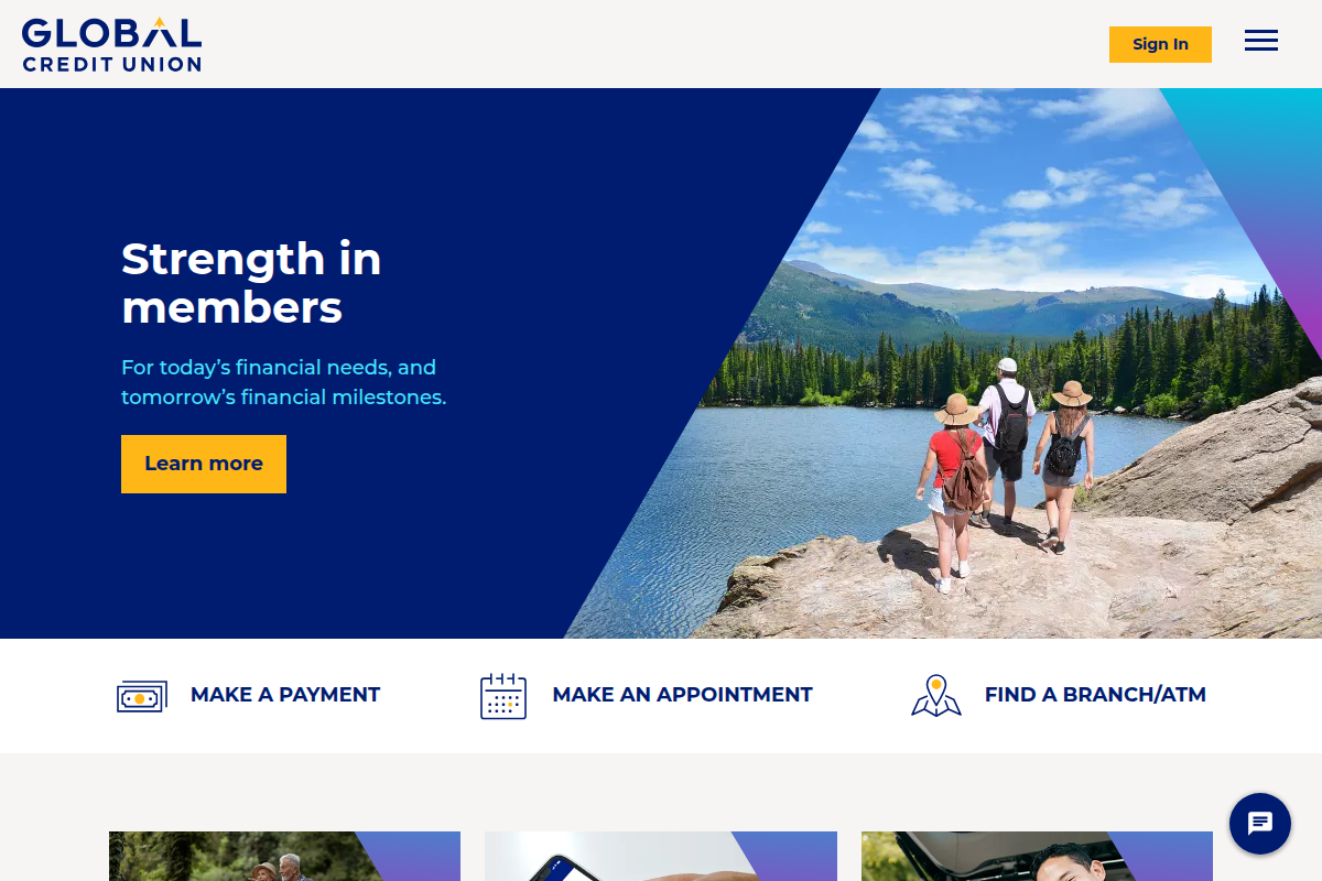 GLOBAL CREDIT UNION HOME LOANS, LLC website snapshot