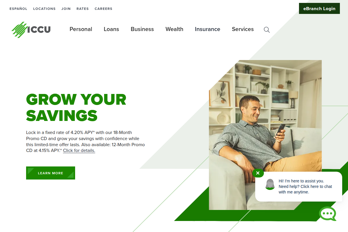 IDAHO CENTRAL CREDIT UNION website snapshot