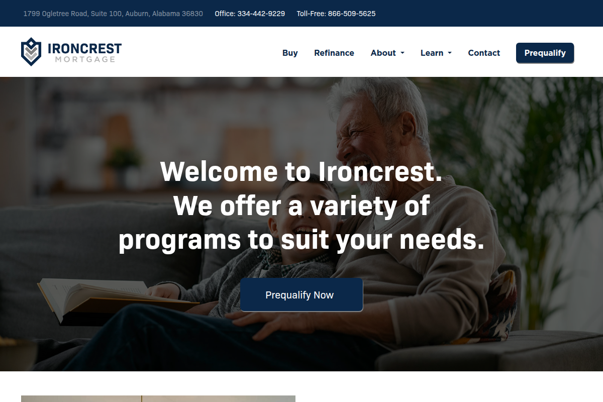 IRONCREST MORTGAGE, LLC website snapshot