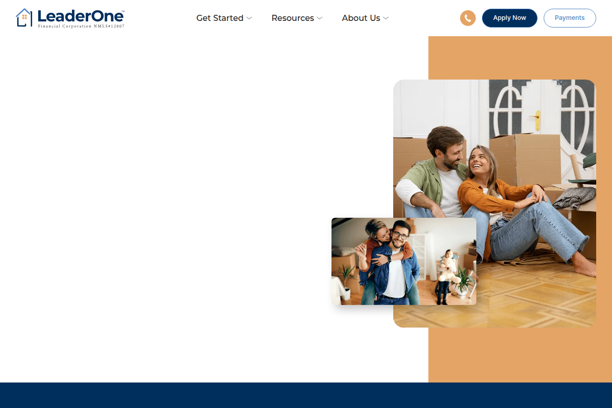 LEADER ONE FINANCIAL CORPORATION website snapshot