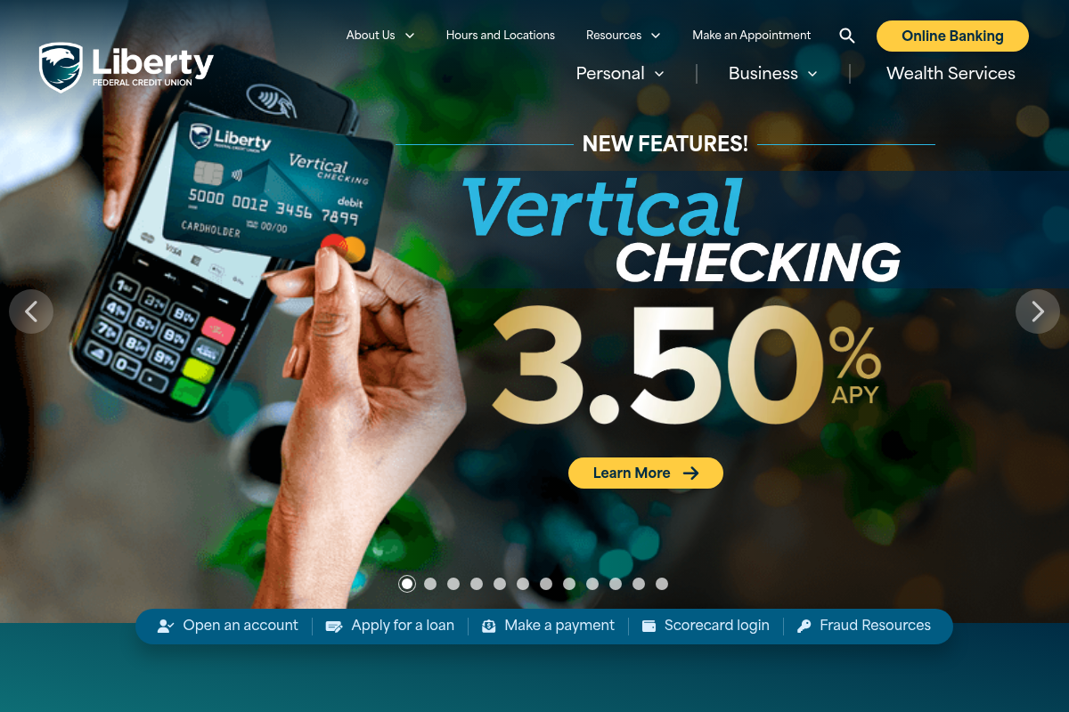 LIBERTY FEDERAL CREDIT UNION website snapshot