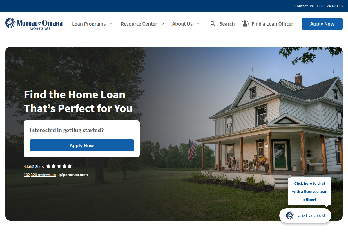 MUTUAL OF OMAHA MORTGAGE, INC. website snapshot