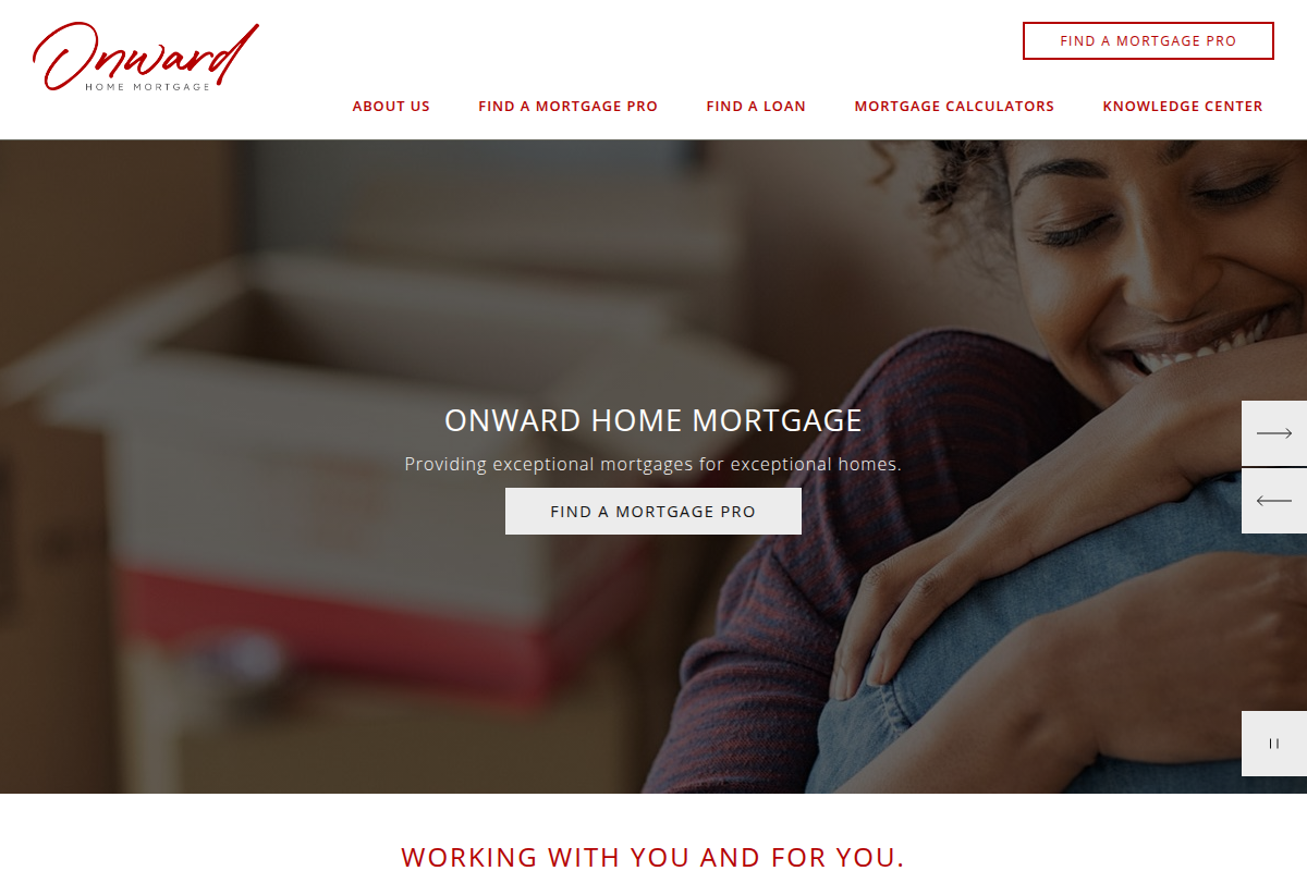 ONWARD HOME MORTGAGE, LLC website snapshot