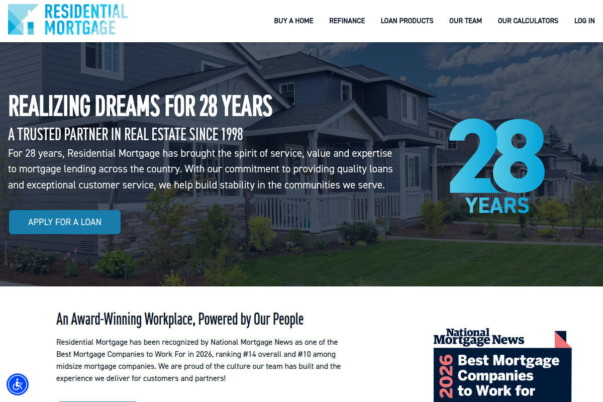 RESIDENTIAL MORTGAGE LLC website snapshot