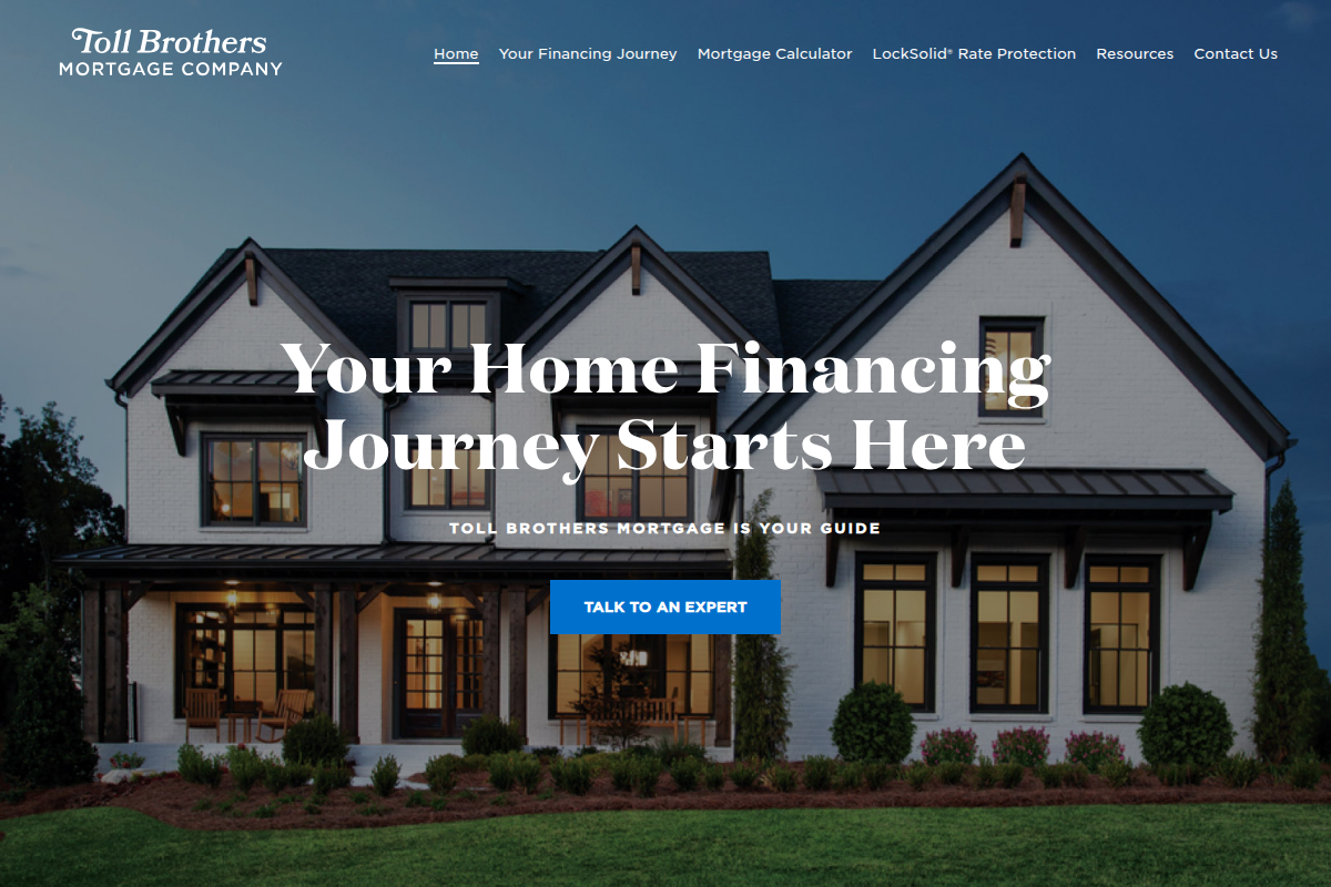 TOLL BROTHERS MORTGAGE COMPANY website snapshot